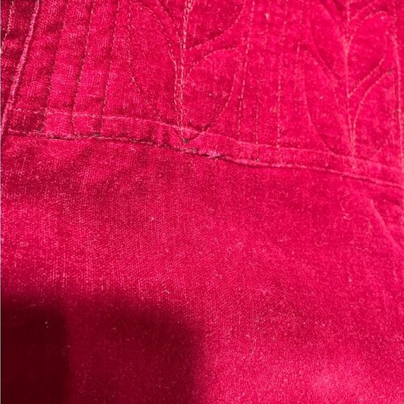 Tibetan Trader Blazer Small Velvet Embroidered Cotton Mock Neck Jacket Burgundy - Picture 12 of 15